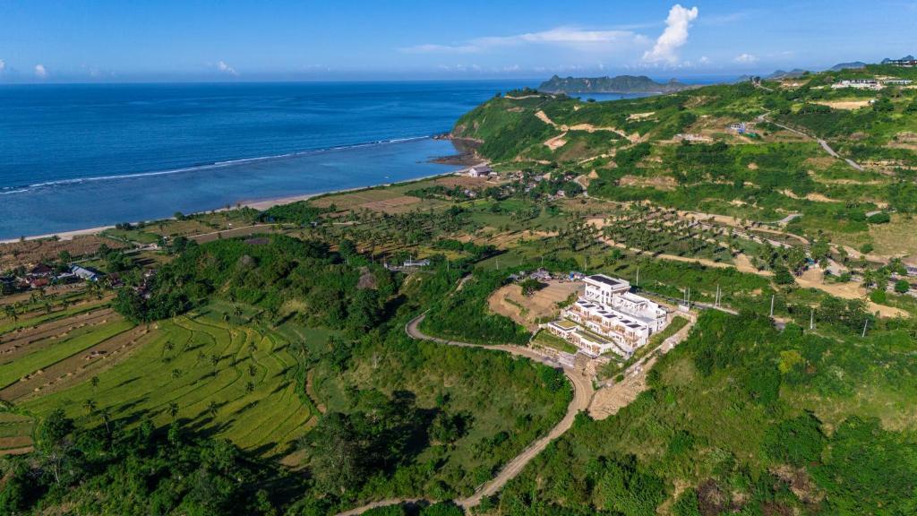 Hillside setting and ocean view at Sereno Lombok Resort