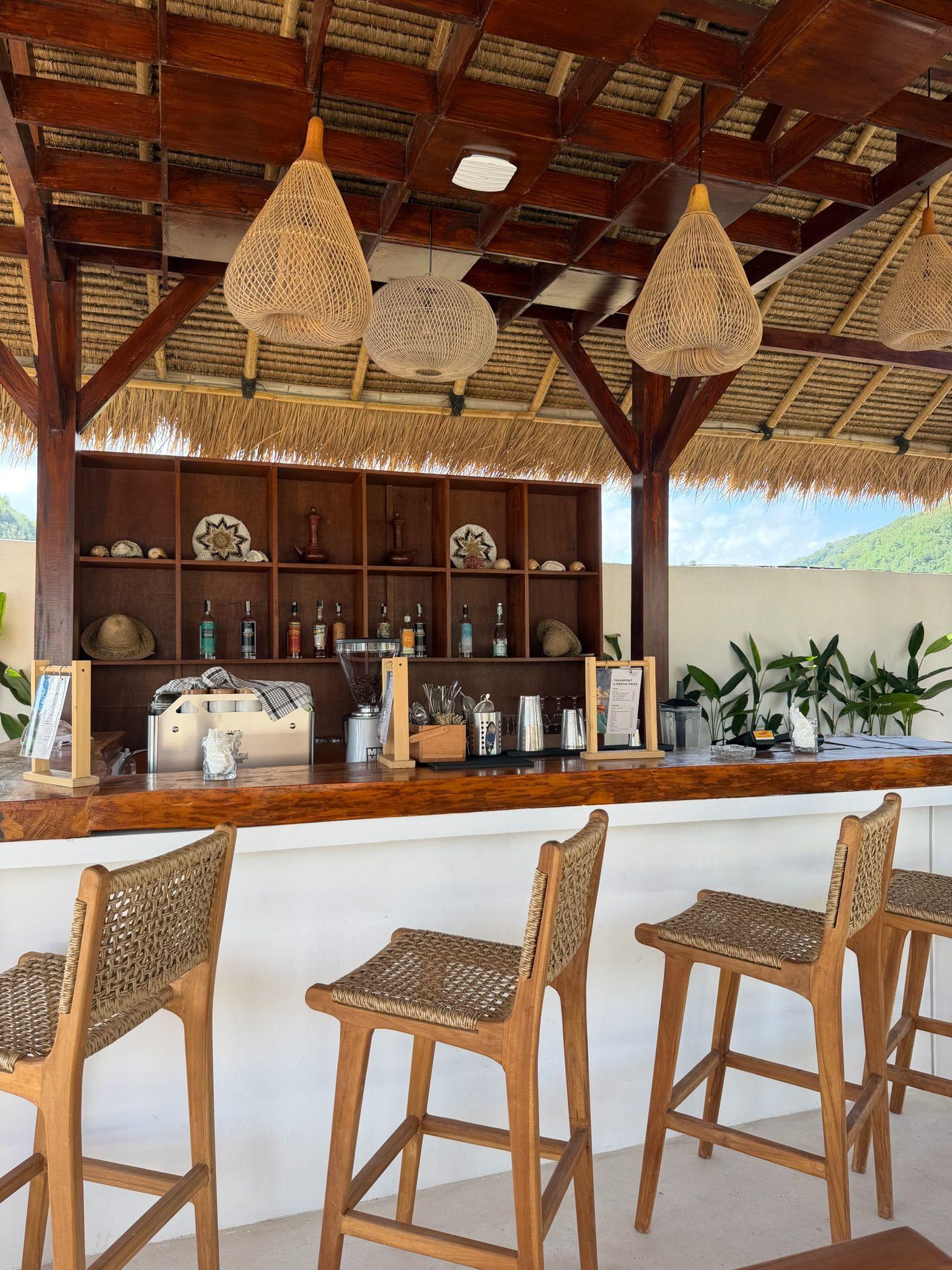 Open-air bar at Kairos Restaurant & Bar in Selong Belanak, Lombok